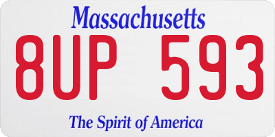 MA license plate 8UP593