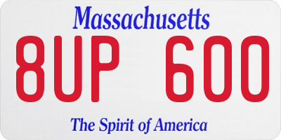 MA license plate 8UP600