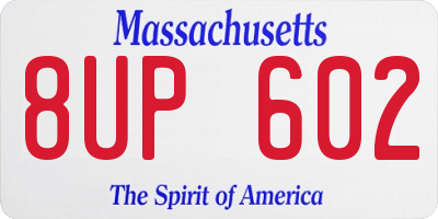 MA license plate 8UP602