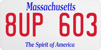 MA license plate 8UP603