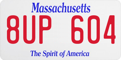 MA license plate 8UP604