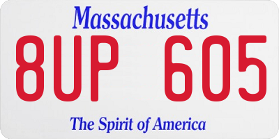 MA license plate 8UP605
