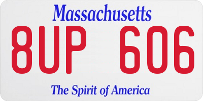 MA license plate 8UP606