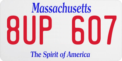 MA license plate 8UP607