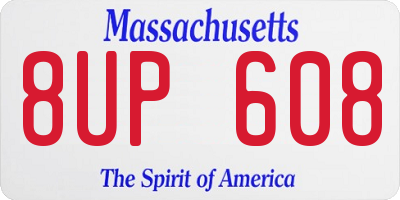 MA license plate 8UP608