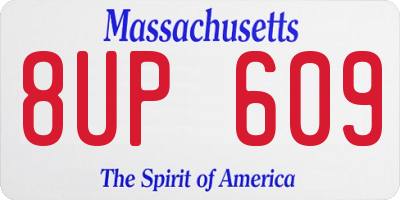 MA license plate 8UP609