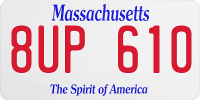 MA license plate 8UP610