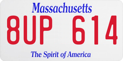 MA license plate 8UP614