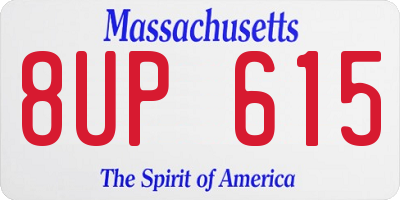 MA license plate 8UP615
