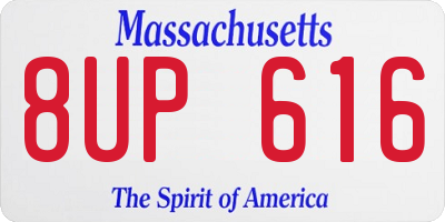 MA license plate 8UP616