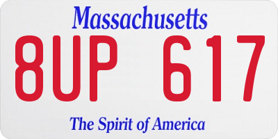MA license plate 8UP617