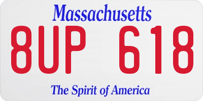 MA license plate 8UP618
