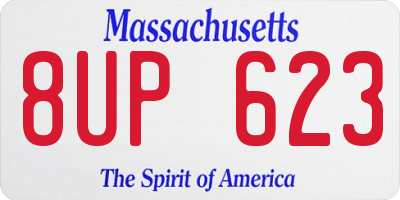 MA license plate 8UP623