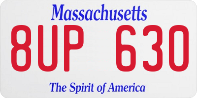 MA license plate 8UP630