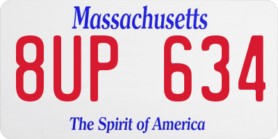 MA license plate 8UP634