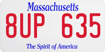 MA license plate 8UP635