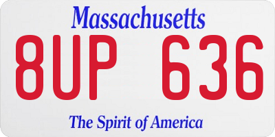 MA license plate 8UP636