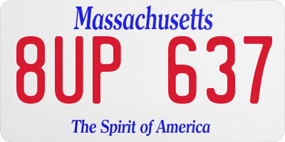 MA license plate 8UP637