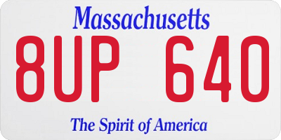 MA license plate 8UP640