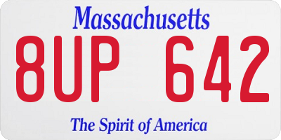 MA license plate 8UP642