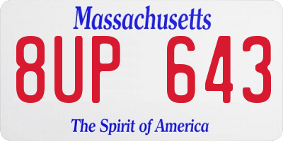 MA license plate 8UP643