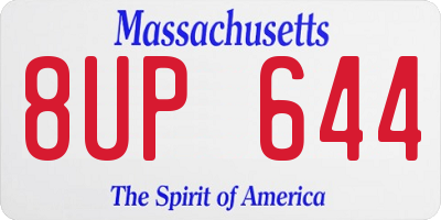 MA license plate 8UP644