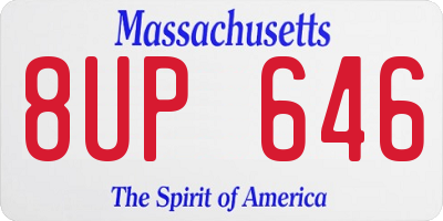 MA license plate 8UP646