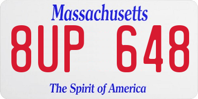 MA license plate 8UP648