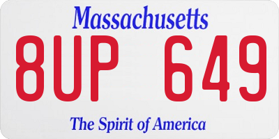 MA license plate 8UP649