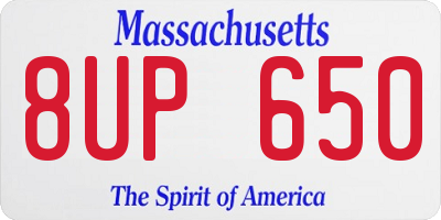 MA license plate 8UP650
