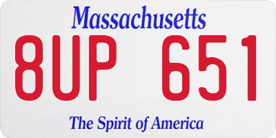 MA license plate 8UP651