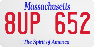 MA license plate 8UP652