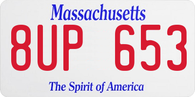 MA license plate 8UP653