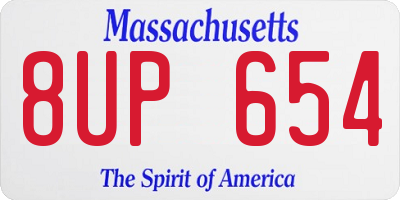 MA license plate 8UP654