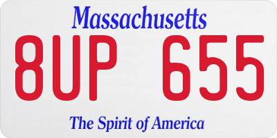 MA license plate 8UP655
