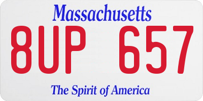 MA license plate 8UP657