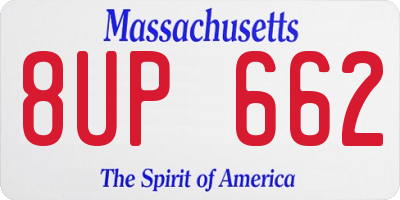 MA license plate 8UP662