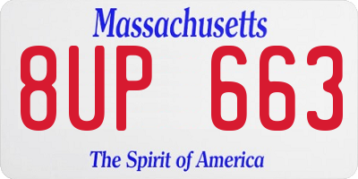 MA license plate 8UP663