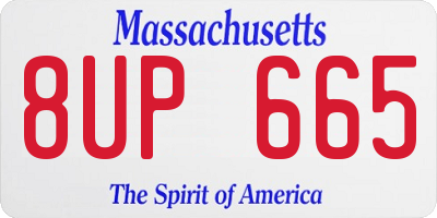 MA license plate 8UP665