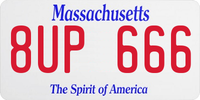 MA license plate 8UP666