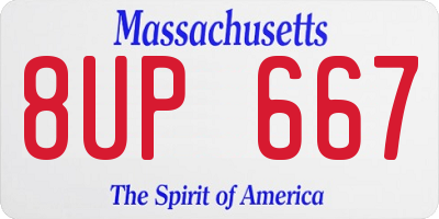 MA license plate 8UP667