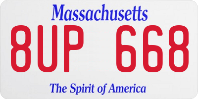 MA license plate 8UP668