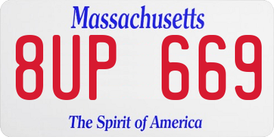 MA license plate 8UP669