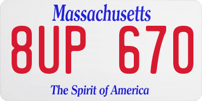 MA license plate 8UP670