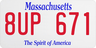 MA license plate 8UP671