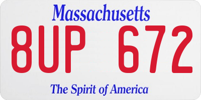 MA license plate 8UP672