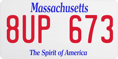 MA license plate 8UP673