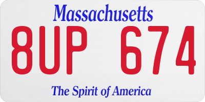 MA license plate 8UP674