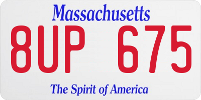MA license plate 8UP675
