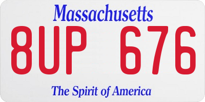MA license plate 8UP676